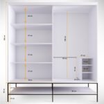 Pasific Home Martin 2 Kapaklı Sürgülü Gardırop Elbise Dolabı,190 cm, Beyaz - Görsel 4