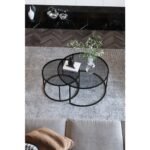 Dekopratik Tokyo Orta Sehpa 80 cm Yuvarlak Füme Kırılmaz Cam 2 li Sehpa Takımı - Görsel 6