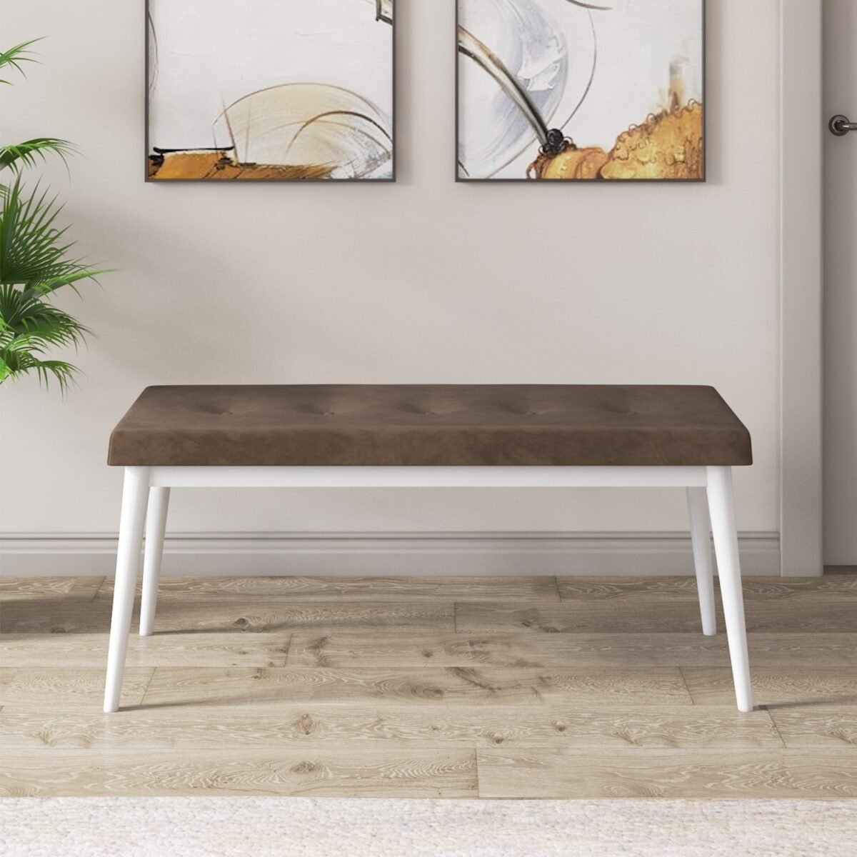 Canisa Concept Noa Serisi, 80X132 Açılabilir Benchli Mdf Beyaz Mutfak Masa Takımı, 4 Sandalye 1 Bench - Görsel 3