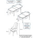 Canisa Concept Iza Serisi 80 x 132 cm Mdf Açılabilir Siyah Mermer Desen Mutfak Masa Takımı 4 Sandalye - Görsel 5