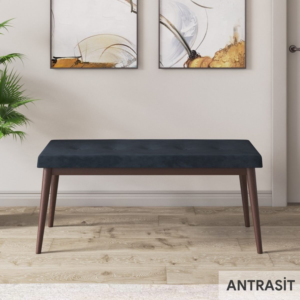 Canisa Concept Ram Serisi 80 x 132 cm Mutfak Masa Takımı Barok Ahşap Desen Masa 4 Sandalye ve 1 Bench - Görsel 3