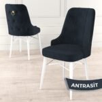 Canisa Concept Are Serisi,  Mdf 80X132 Açılabilir  Beyaz  Mutfak Masa Takımı, 4 Sandalye Gold Halkalı - Görsel 4