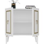 Cantek Dizayn 75 cm Capri Konsol-Çok Amaçlı Dolap Beyaz-Altın - Görsel 4
