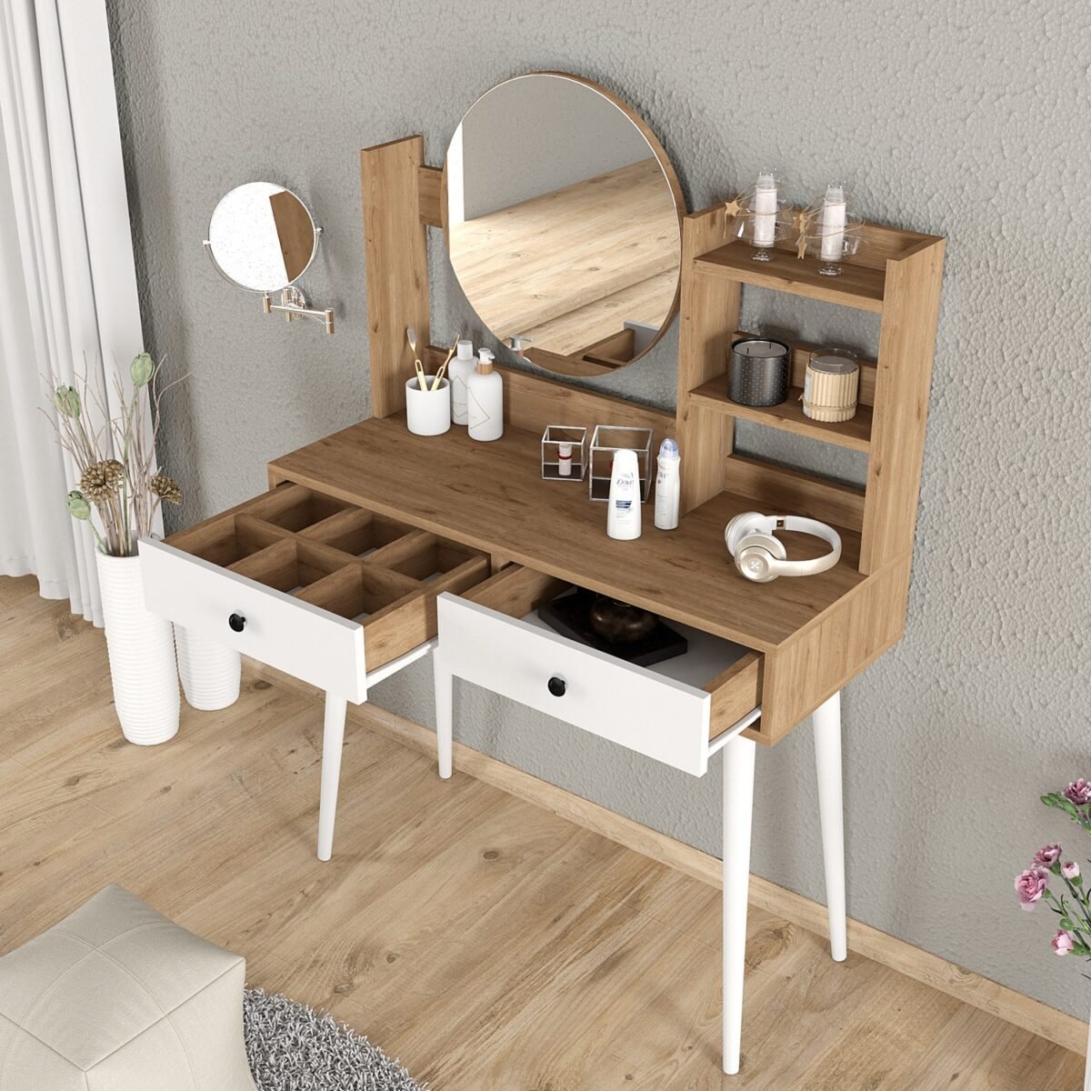 Roewood Efsane Makyaj Masası Ahşap - Görsel 1