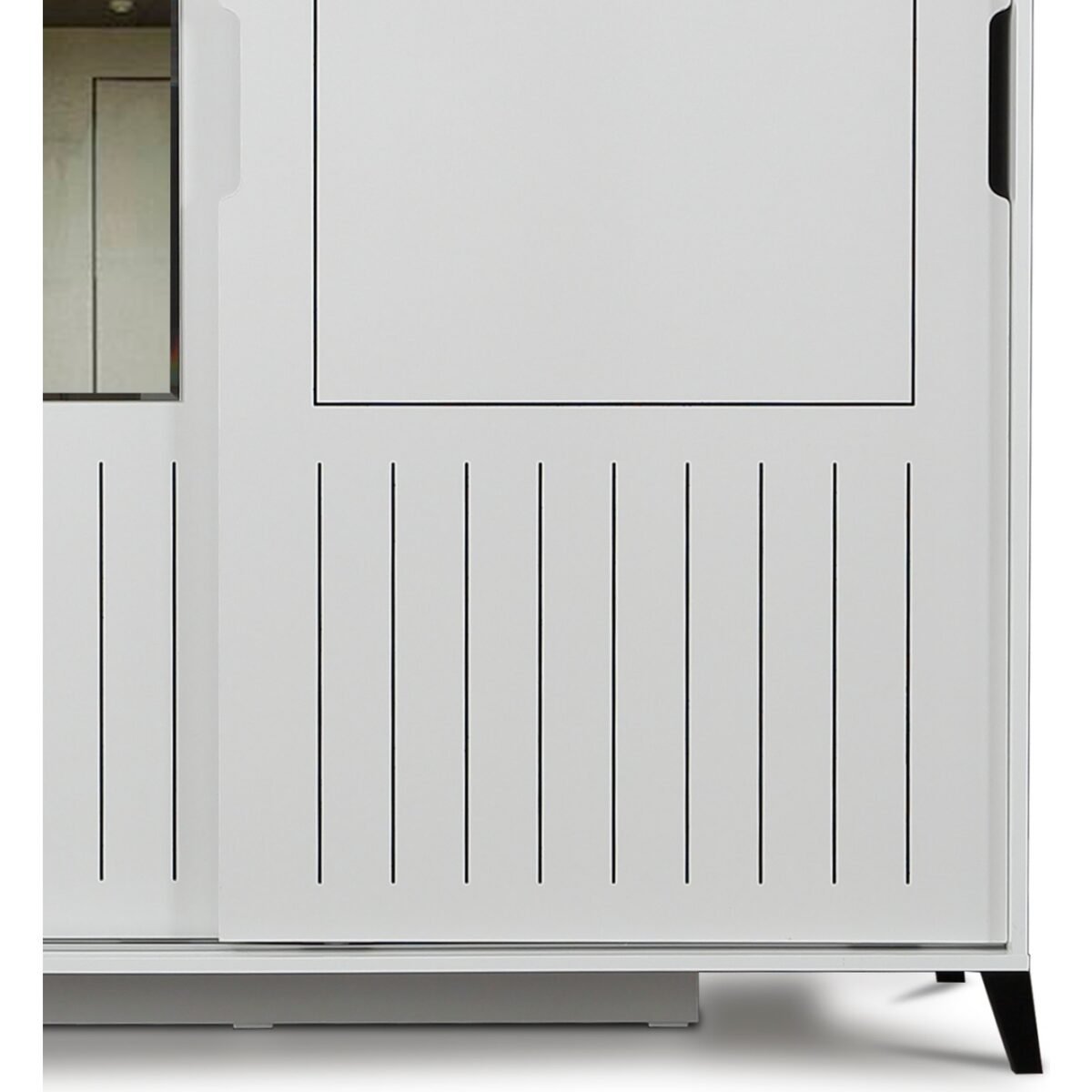 Pasific Home Huga Sürgülü 2 Kapaklı Aynalı Gardırop, Beyaz, 140 cm - Görsel 3