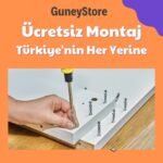 GuneyStore Ücretsiz Montaj - %100 MDF Gözde 10 Kapaklı Yüklüklü Beyaz Gardırop - MDF Dolap - Elbise Dolabı - Görsel 5