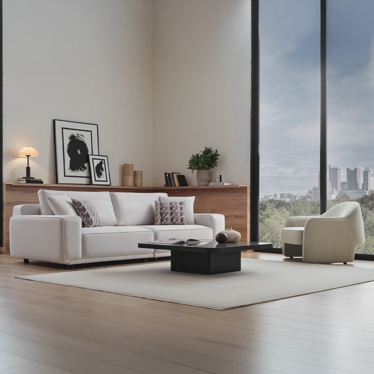 Enza Home Mesta Koltuk Takımı - Krem - Görsel 1